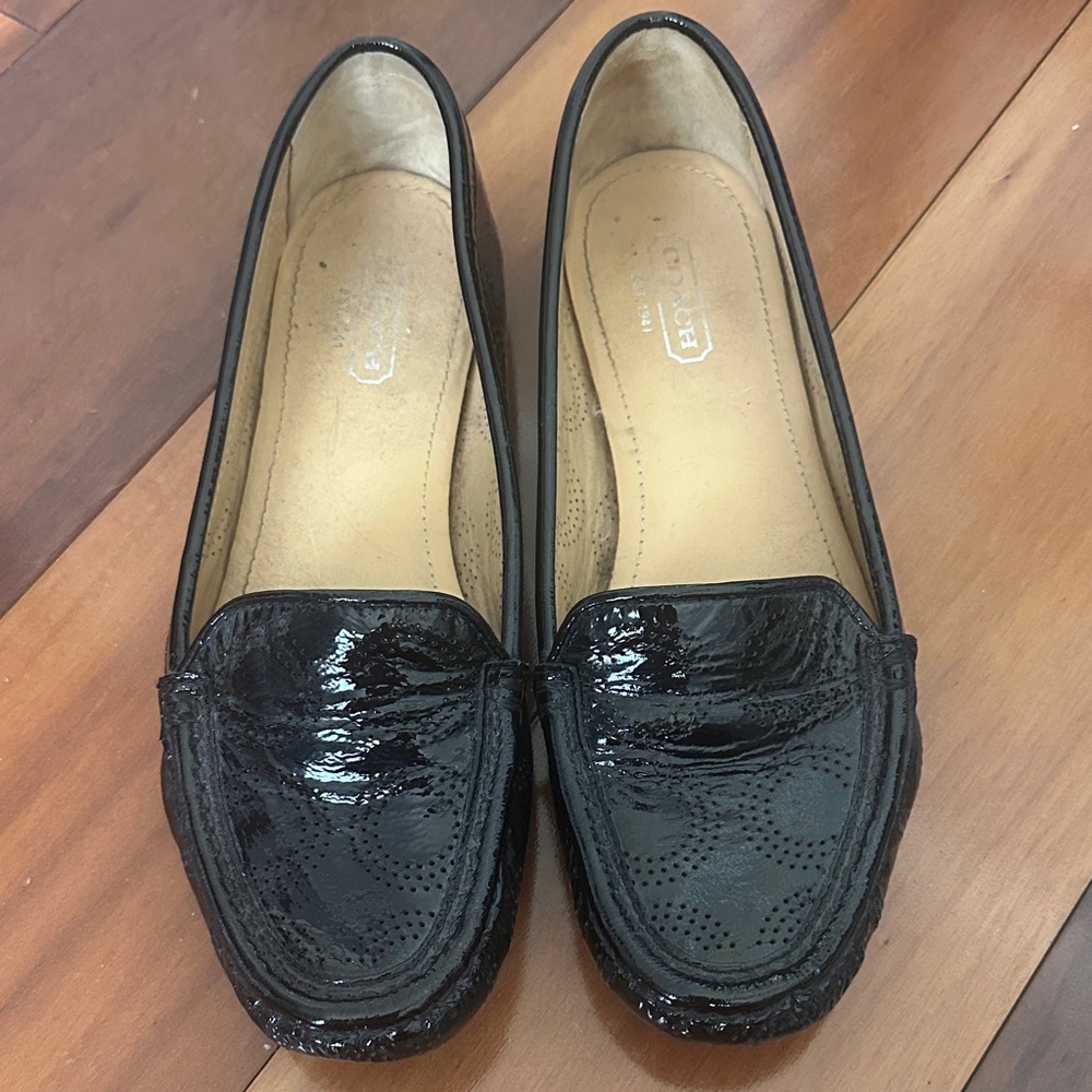 Coach Black Patent Leather Flats